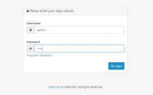 opencart admin login